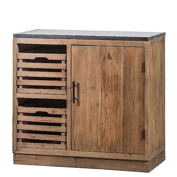 Massiver Küchenschrank mit zwei Holzkörben Vintage Look günstig online kaufen