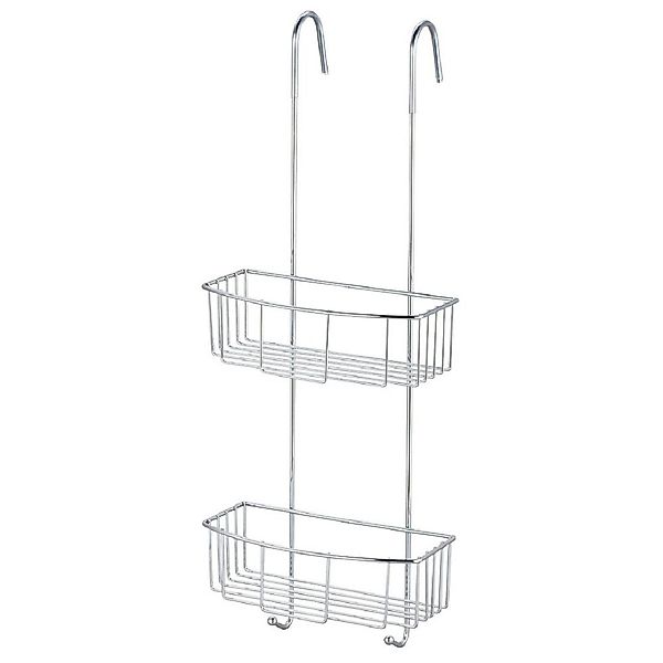 MSV Duschregal Lexie mit 2 Körben und 2 Haken Aluminium 23 cm x 19 cm x 60 günstig online kaufen
