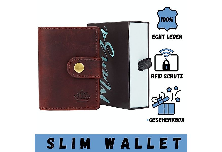 Manza Mini Geldbörse Slim Wallet Geldbörse mit Münzfach, RFID-Schutz und Ge günstig online kaufen