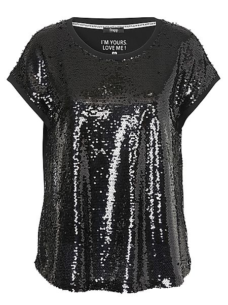 FRAPP Kurzarmshirt (1-tlg) mit Pailletten Front günstig online kaufen
