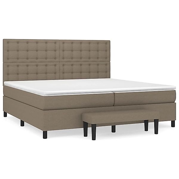 vidaXL Boxspringbett mit Matratze Taupe 200x200 cm Stoff1358461 günstig online kaufen