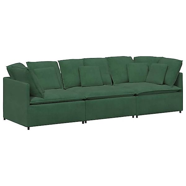 vidaXL Sofa Modulares Sofa mit Kissen Cordstoff Dschungelgrün günstig online kaufen