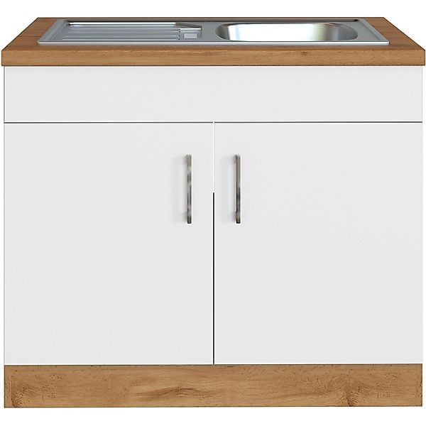 Held Möbel Küchen-Spülenschrank Sorrento B100 x H85 x T60 cm 2 Türen Wotane günstig online kaufen