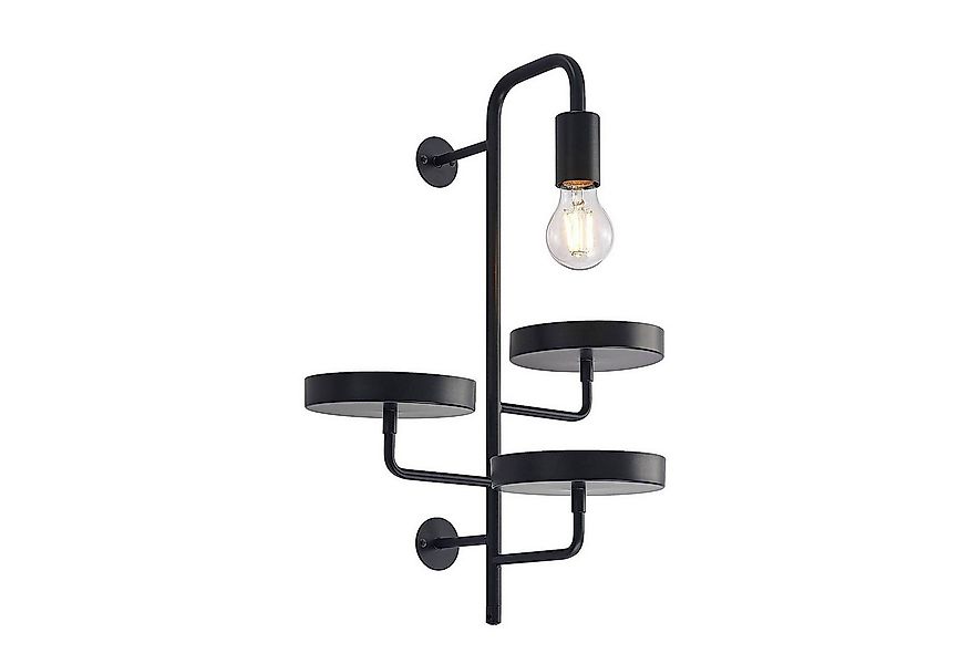 Lindby Wandleuchte Hanjo, Metall, Schwarz IP20, 1 x 60 W günstig online kaufen