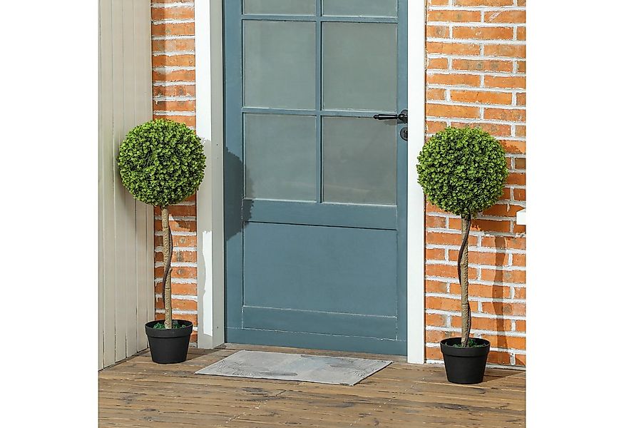 Kunstpflanze 2er-Set 90 cm Eukalyptus, HOMCOM, Höhe 90 cm, für Zuhause, Bür günstig online kaufen