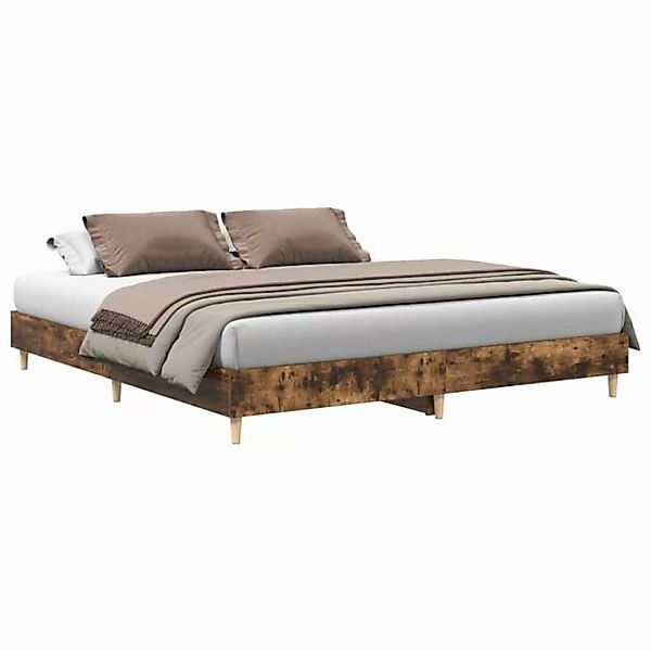 vidaXL Bett Bettgestell ohne Matratze Räuchereiche 200x200 cm Holzwerkstoff günstig online kaufen