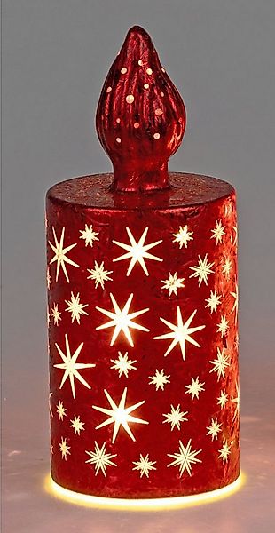 formano LED Dekolicht Kerze Frosty rot 17cm 20cm, LED fest integriert günstig online kaufen