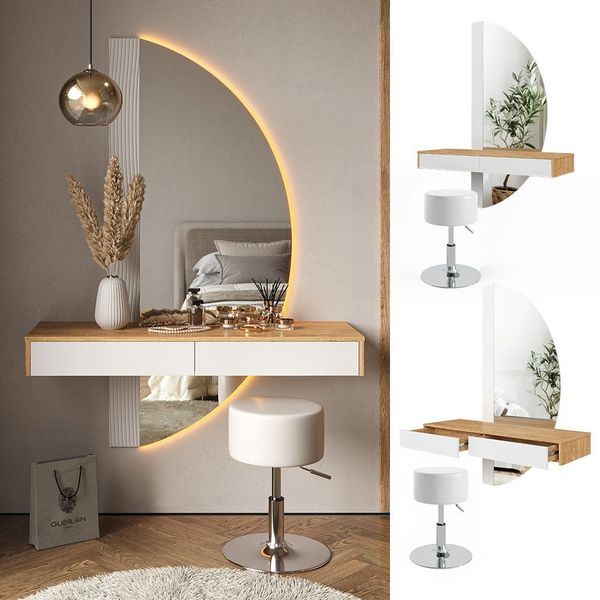 Vicco Schminktisch Melisa, Eiche/Weiß, 120 cm günstig online kaufen