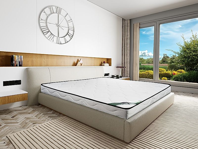 Matratze - 140 x 190 cm - Schaumstoff & Bambusbezug - Stärke 15 cm - KANANI günstig online kaufen