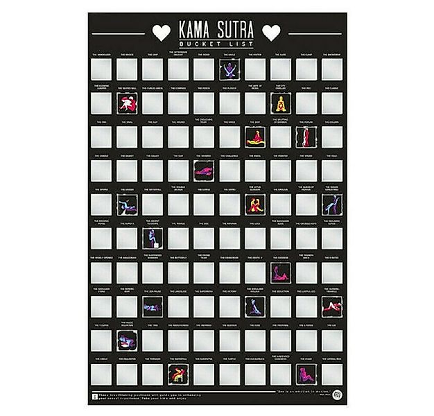 GIFT REPUBLIC Poster Bucket List, Kamasutra (100 Positionen Rubbel Liste, 1 günstig online kaufen