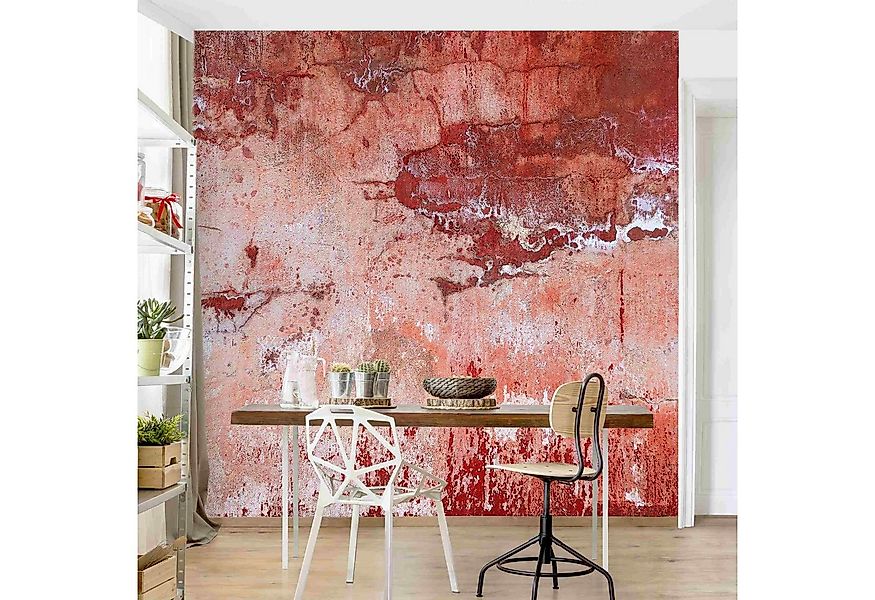 Bilderdepot24 Vliestapete Beton Grunge Betonwand Rot Betonoptik Tapete Indu günstig online kaufen