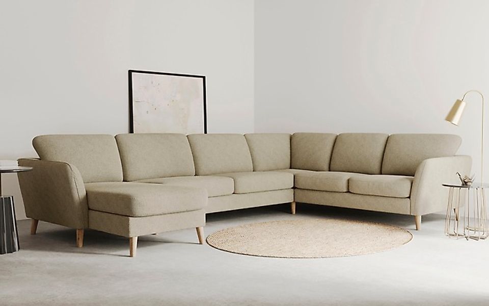 Home affaire Wohnlandschaft »MARSEILLE XXL 349cm, U-Form, Ottomane rechts/l günstig online kaufen