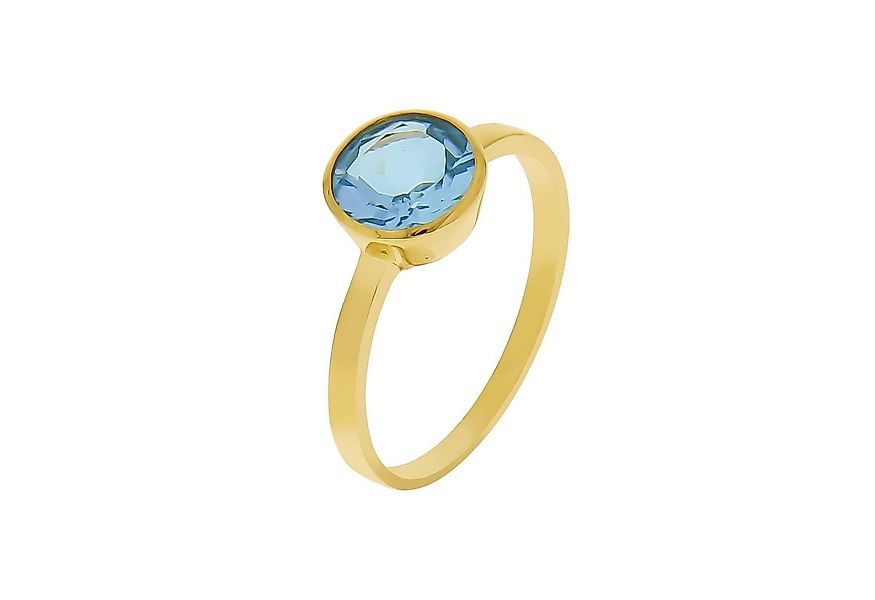 Fascination by Ellen K. Fingerring Gold 375 mit echtem Blautopas (beh) 8mm günstig online kaufen