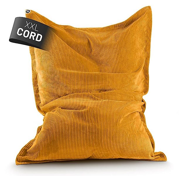 Lumaland Sitzsack itzsack Indoor Cord 380l senfgelb, kuscheliger Cord-Bezug günstig online kaufen