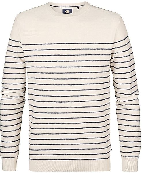 Petrol Pullover Palm Streifen Ecru  - Größe XL günstig online kaufen