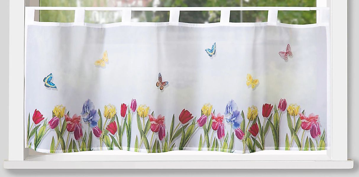 Weckbrodt Scheibengardine "Yara" Schlaufen 1 Stk. tlg. Bistro, Voile, bedru günstig online kaufen