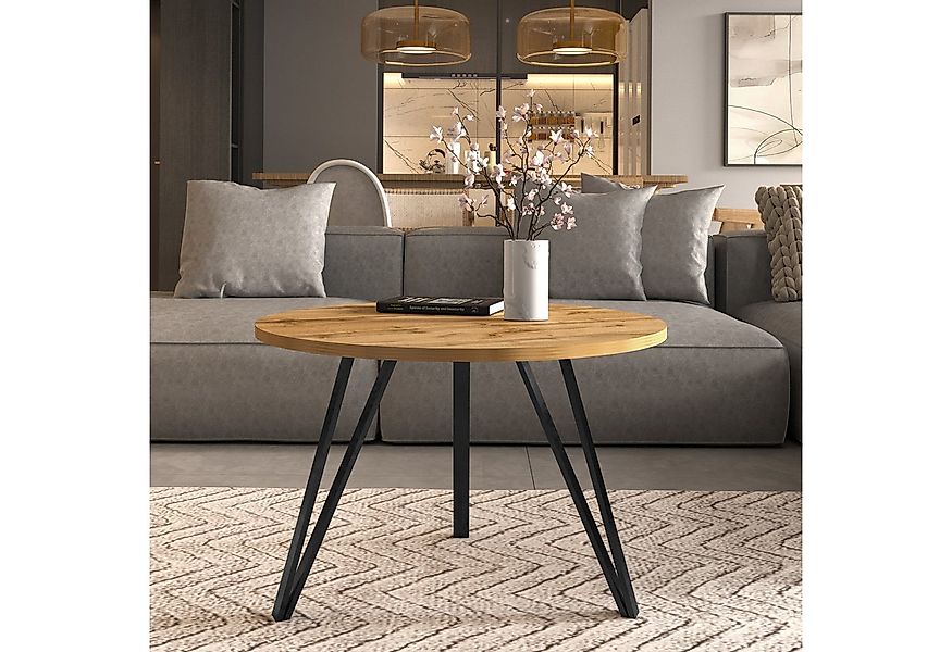 Design Möbel Couchtisch Moderner Runder Couchtisch - Tischplatte, 67 cm Met günstig online kaufen