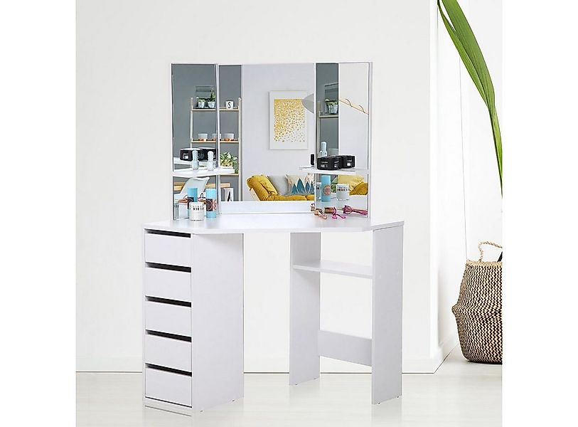 Makika Schminktisch Eckschminktisch / Schminktisch ELLE mit Spiegel und Sch günstig online kaufen