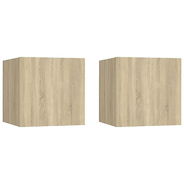 furnicato TV-Schrank TV-Wandschränke 2 Stk. Sonoma-Eiche günstig online kaufen