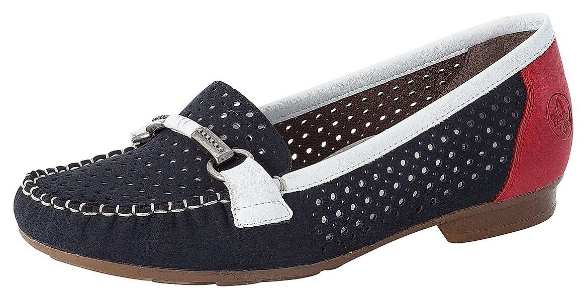 Rieker Mokassin Slipper, Sommerschuh mit toller Schmuckspange günstig online kaufen
