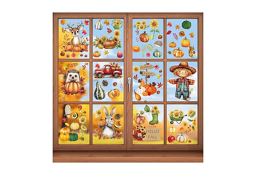 Coonoor Fensterbild Fensteraufkleber Herbstdeko mit Kürbis & Ahornblatt, se günstig online kaufen