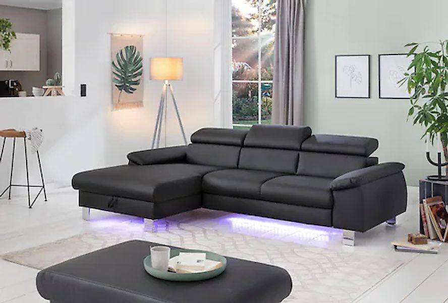 COTTA Ecksofa »Komaris L-Form, B: 244 cm« mit Kopfteilverstellung, optional günstig online kaufen