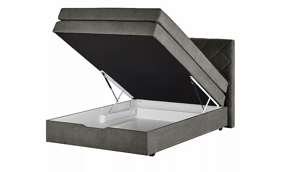 Boxspringbett mit Bettkasten und Topper Princess ¦ grau ¦ Maße (cm): B: 152 günstig online kaufen