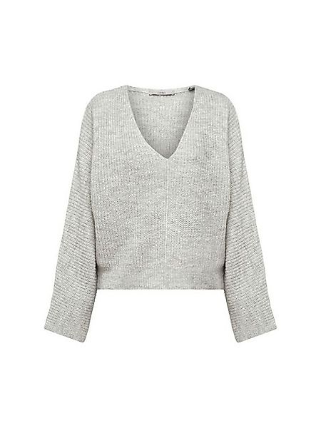 Esprit V-Ausschnitt-Pullover Cropped-Pullover aus Wollmix günstig online kaufen