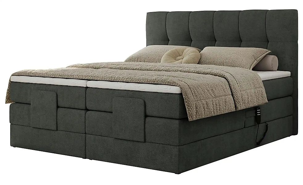 Motor Boxspringbett mit Bettkasten Vittoria ¦ grau ¦ Maße (cm): B: 208 H: 1 günstig online kaufen