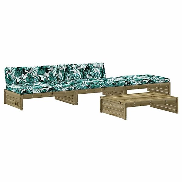 vidaXL 4-tlg Garten-Lounge-Set mit Kissen Kiefernholz Imprägniert Modell 13 günstig online kaufen