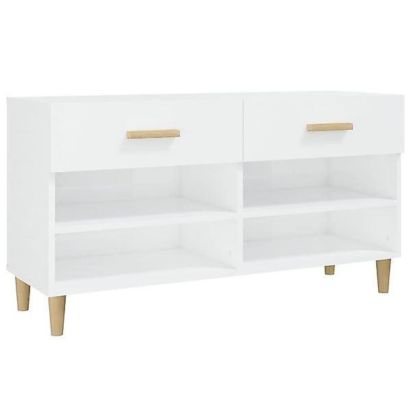 vidaXL Schuhregal Schuhschrank Hochglanz-Weiß 102x35x55 cm günstig online kaufen