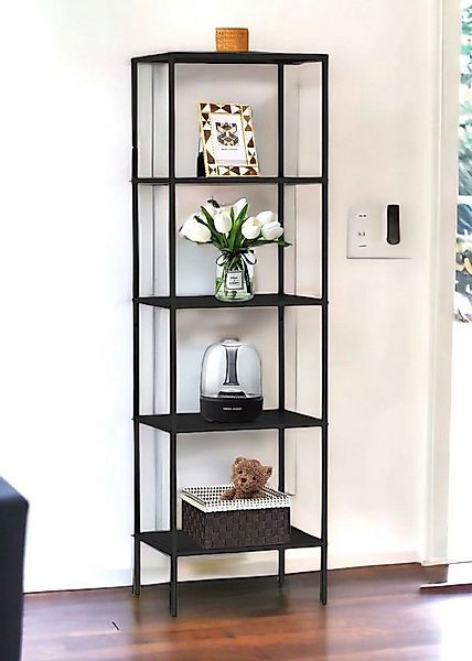 DanDiBo Regal Standregal Schwarz Schmal Metall mit 5 Ebenen 170x50x35 cm Ba günstig online kaufen