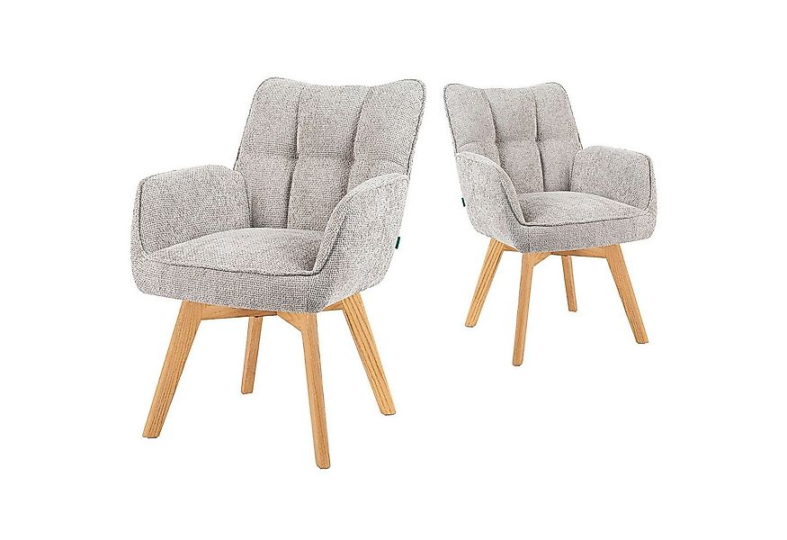 DUBI Möbel Polsterstuhl Mika-Theo, Federkern, Eiche geölt, 360° drehbar im günstig online kaufen