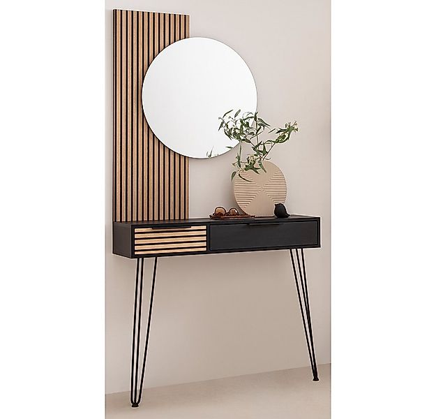 Lomadox Garderoben-Set HUNTSVILLE-80, (Spar-Set, 2-St), in schwarz mit Akus günstig online kaufen