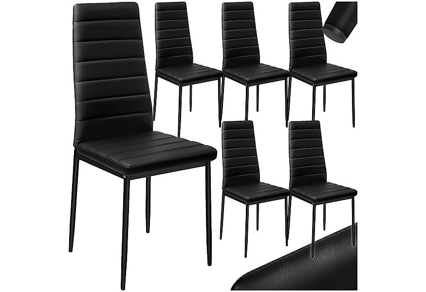 tectake Esszimmerstuhl Küchenstühle Kunstleder (Set, 6 St), Leicht, weich, günstig online kaufen