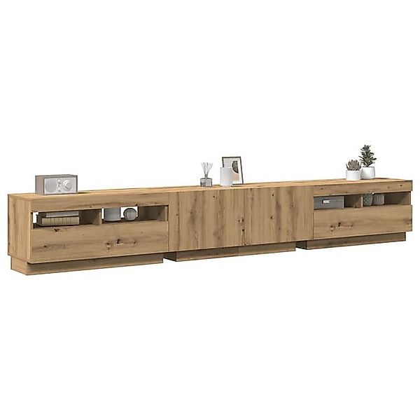 vidaXL Schrankmodule TV-Schrank mit LED-Leuchten Artisan-Eiche 260x35x40 cm günstig online kaufen