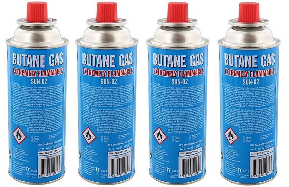 Spectrum Gaskartusche 4 x Gasflasche Butangas zum Nachfüllen 227 g Campingg günstig online kaufen
