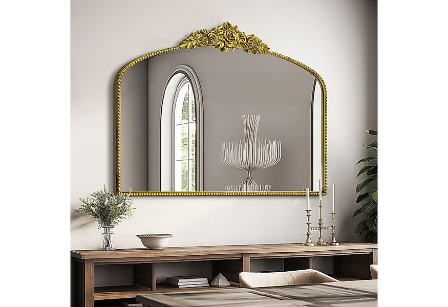 G-LEAF Wandspiegel Bogen-Wandspiegel im Barockstil, Metallrahmen mit Perlen günstig online kaufen