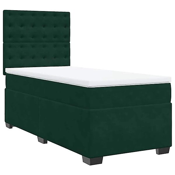 vidaXL Boxspringbett mit Matratze Dunkelgrün 90x200 cm Samt 3290825 günstig online kaufen