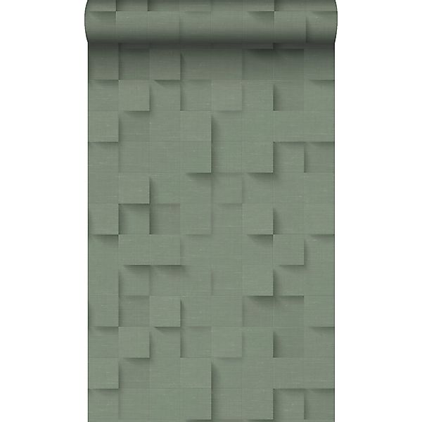 Origin Wallcoverings Tapete 3D-Würfel Graugrün 50 x 900 cm günstig online kaufen