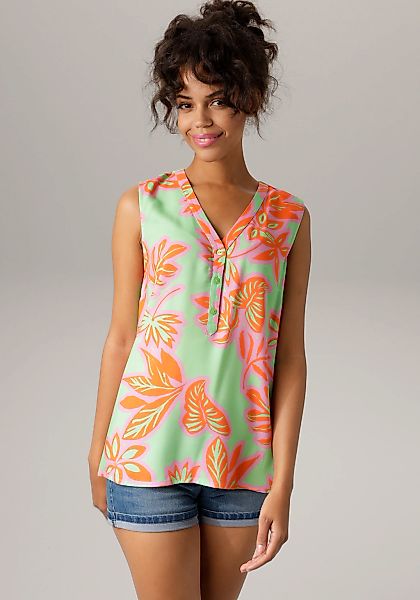 Aniston CASUAL mit farbintensivem, großflächigem Blätter-Druck günstig online kaufen