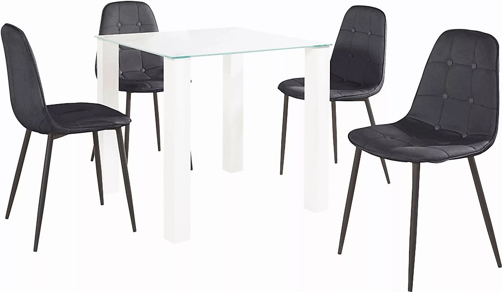 INOSIGN Essgruppe, (Set, 5 tlg.), mit Glastisch, Breite 80 cm günstig online kaufen