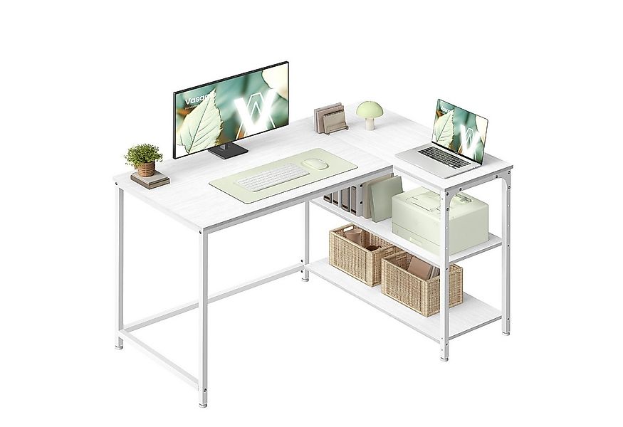 VASAGLE Schreibtisch Eckschreibtisch in L-Form, Computertisch mit Stauraum, günstig online kaufen