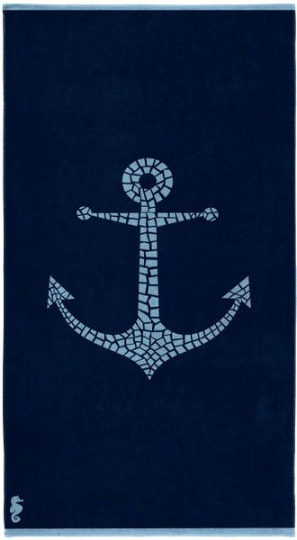 Seahorse Strandtuch "Captain" 100x180, für Strand und Pool, maritim, Anker günstig online kaufen