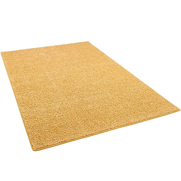 Snapstyle Hochflor Velours Teppich Mona Curry Gelb 160x160cm günstig online kaufen
