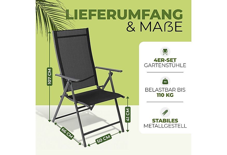 Albatros International Gartenstuhl Gartenstuhl ARUBA faltbar 4er Set bequem günstig online kaufen
