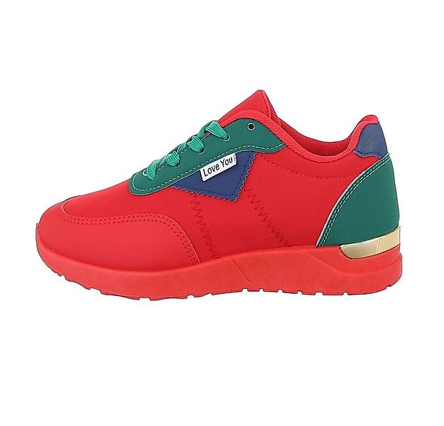 Ital-Design Damen Low-Top Freizeit Sneaker Flach Sneakers Low in Rot günstig online kaufen
