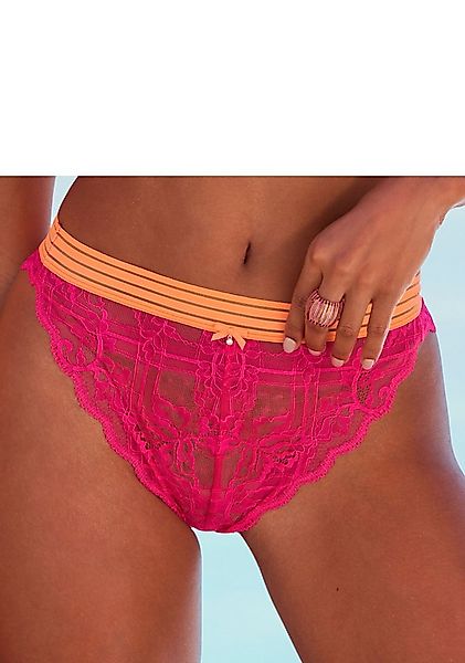 Vivance Tanga aus elastischer Spitze mit modischen Kontrastfarben günstig online kaufen