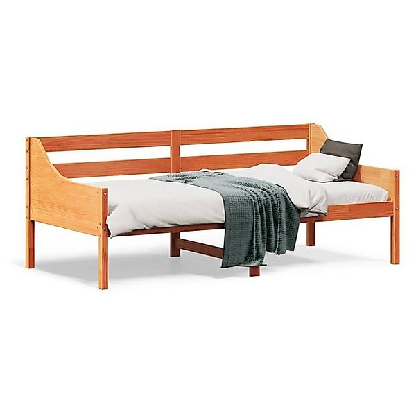vidaXL Bett, Tagesbett Wachsbraun 75x190 cm Massivholz Kiefer günstig online kaufen
