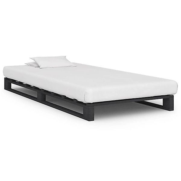 vidaXL Palettenbett Grau Massivholz Kiefer 90x200 cm 285248 günstig online kaufen